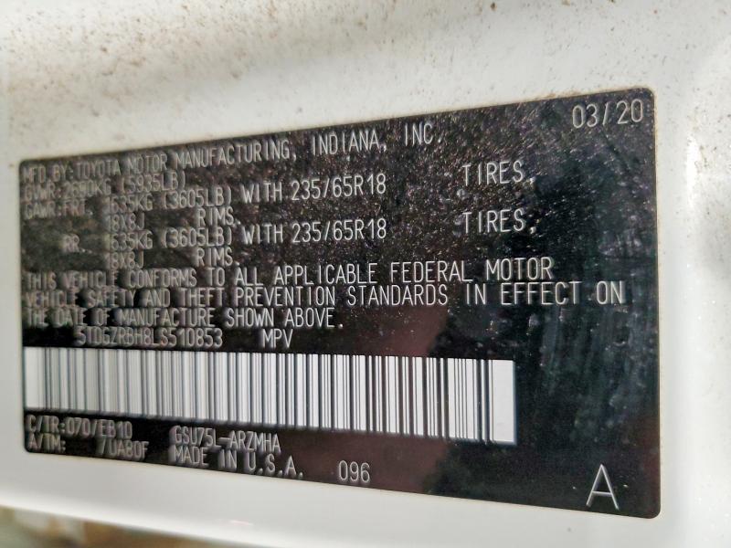Photo 14 from auction – 2020 TOYOTA HIGHLANDER with VIN 5TDGZRBH8LS510853