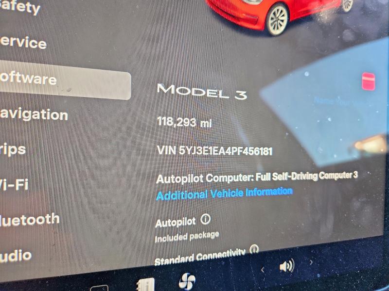 Photo 9 from auction – 2023 TESLA MODEL 3 with VIN 5YJ3E1EA4PF456181