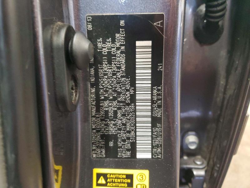 Photo 14 from auction – 2013 TOYOTA HIGHLANDER with VIN 5TDBK3EH3DS251584