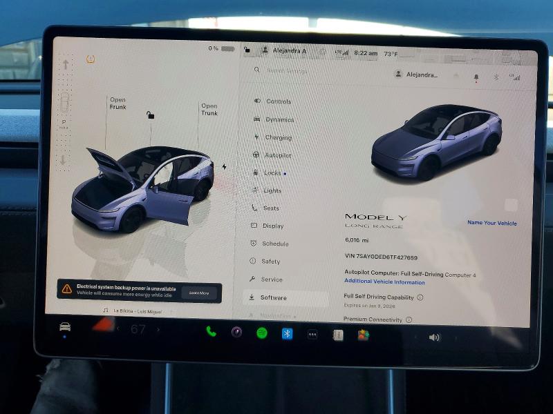 Photo 9 from auction – 2026 TESLA MODEL Y with VIN 7SAYGDED6TF427659