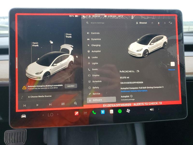 Photo 9 from auction – 2023 TESLA MODEL 3 with VIN 5YJ3E1EA3PF452929