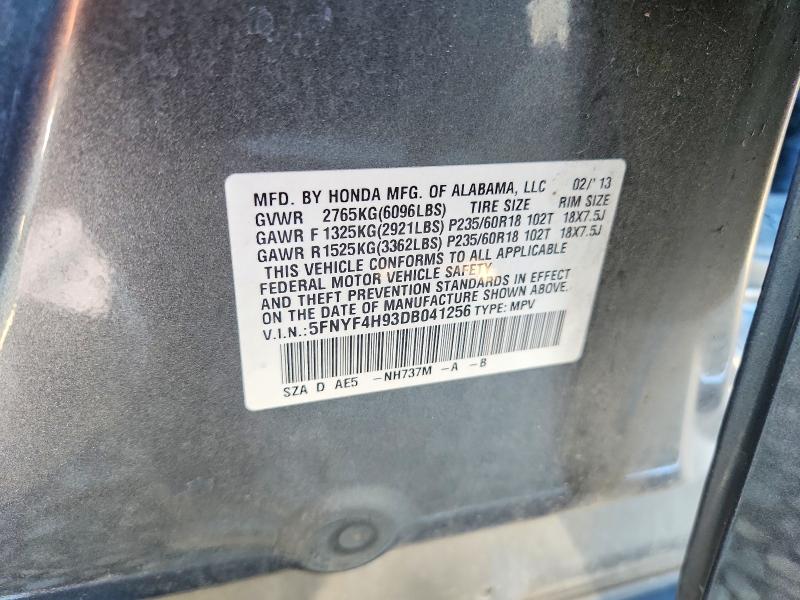 Photo 14 from auction – 2013 HONDA PILOT TOUR with VIN 5FNYF4H93DB041256