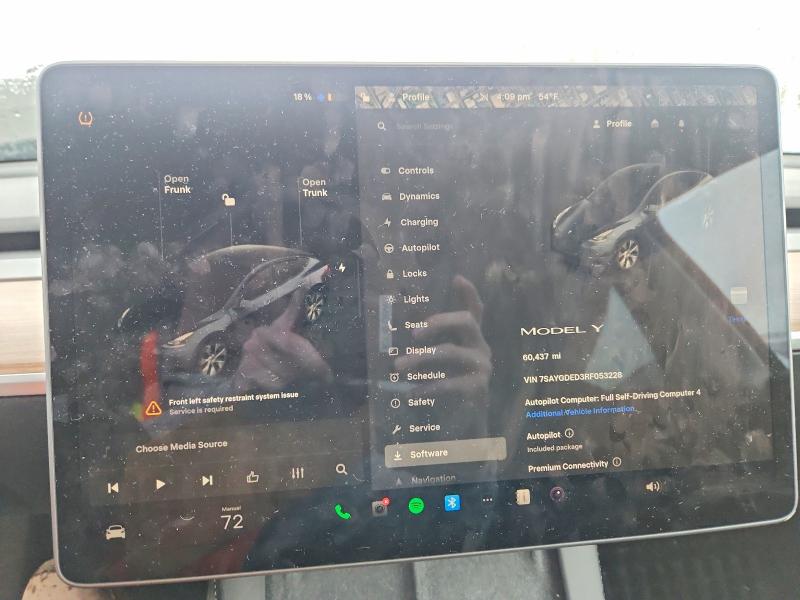 Photo 9 from auction – 2024 TESLA MODEL Y with VIN 7SAYGDED3RF053228