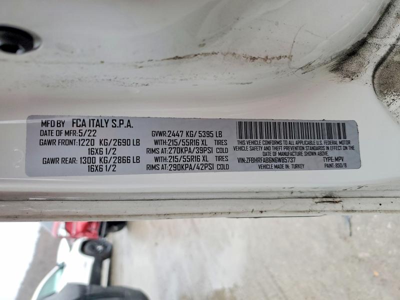 Photo 14 from auction – 2022 RAM PROMASTER with VIN ZFBHRFAB6N6W85737