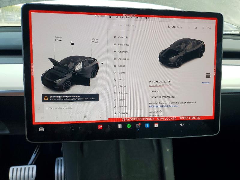 Photo 9 from auction – 2024 TESLA MODEL Y with VIN 7SAYGDEF0RF020074