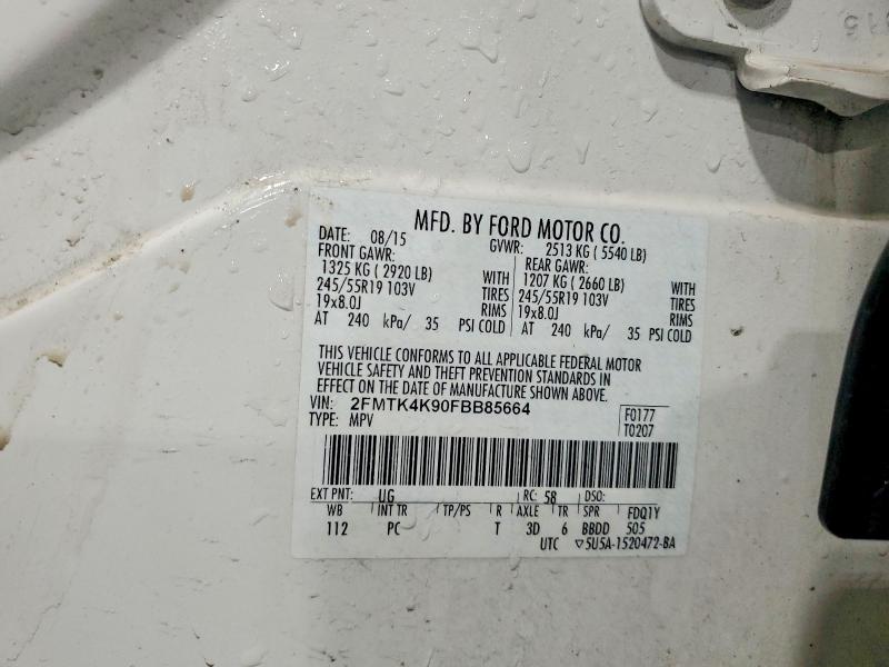 Photo 14 from auction – 2015 FORD EDGE TITAN with VIN 2FMTK4K90FBB85664