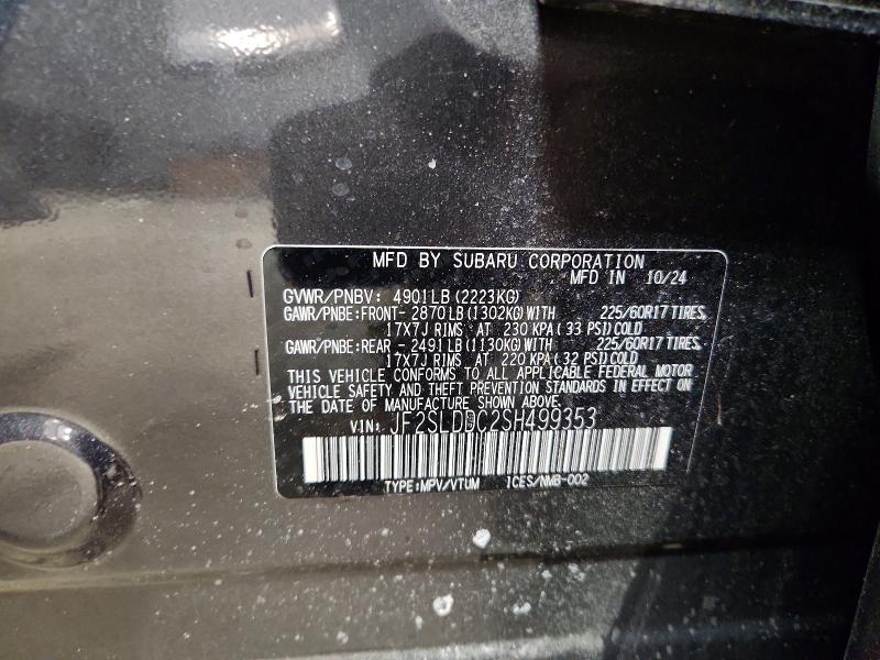 Photo 14 from auction – 2025 SUBARU FORESTER P with VIN JF2SLDDC2SH499353