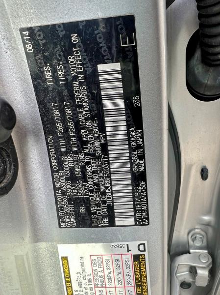 Photo 10 from auction – 2015 TOYOTA 4RUNNER SR with VIN JTEBU5JR8F5203717