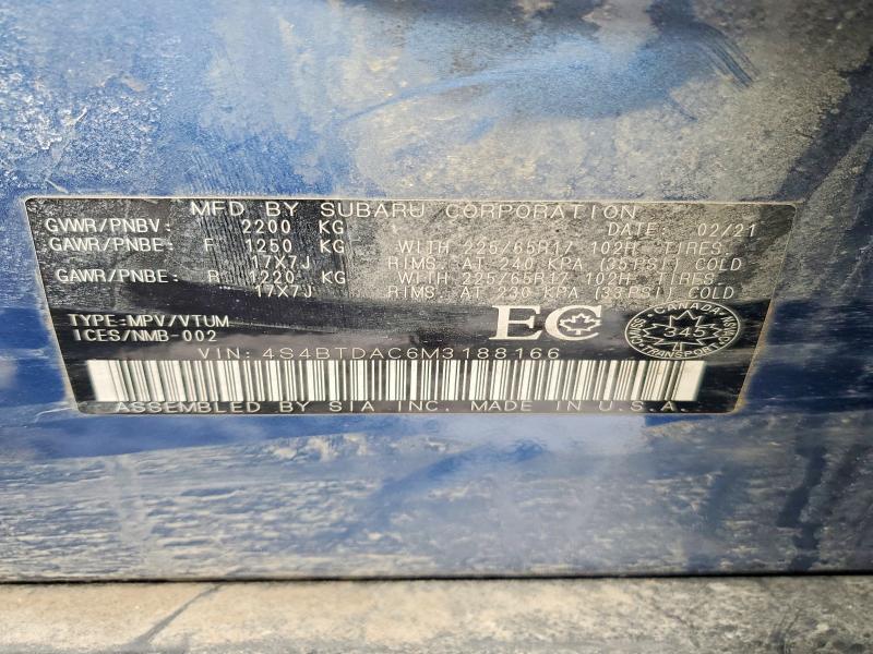 Photo 14 from auction – 2021 SUBARU OUTBACK CO with VIN 4S4BTDAC6M3188166
