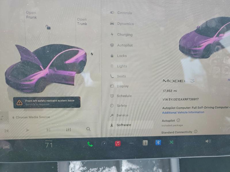 Photo 9 from auction – 2024 TESLA MODEL 3 with VIN 5YJ3E1EAXRF736917