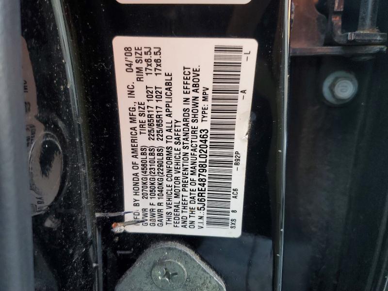 Photo 14 from auction – 2008 HONDA CR-V with VIN 5J6RE48798L020463