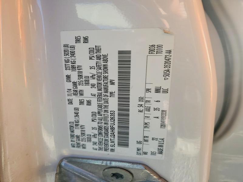 Photo 14 from auction – 2015 LINCOLN MKC with VIN 5LMTJ2AH8FUJ26353