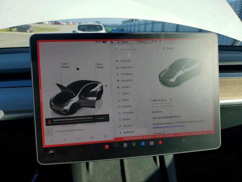 Photo 9 from auction – 2022 TESLA MODEL Y with VIN 7SAYGDEE6NF550311