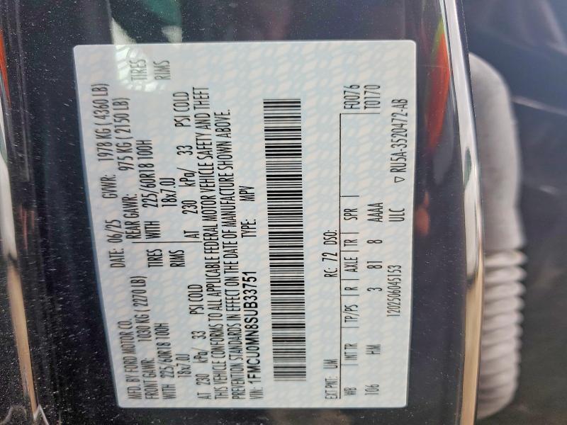 Photo 14 from auction – 2025 FORD ESCAPE ST with VIN 1FMCU0MN8SUB33751