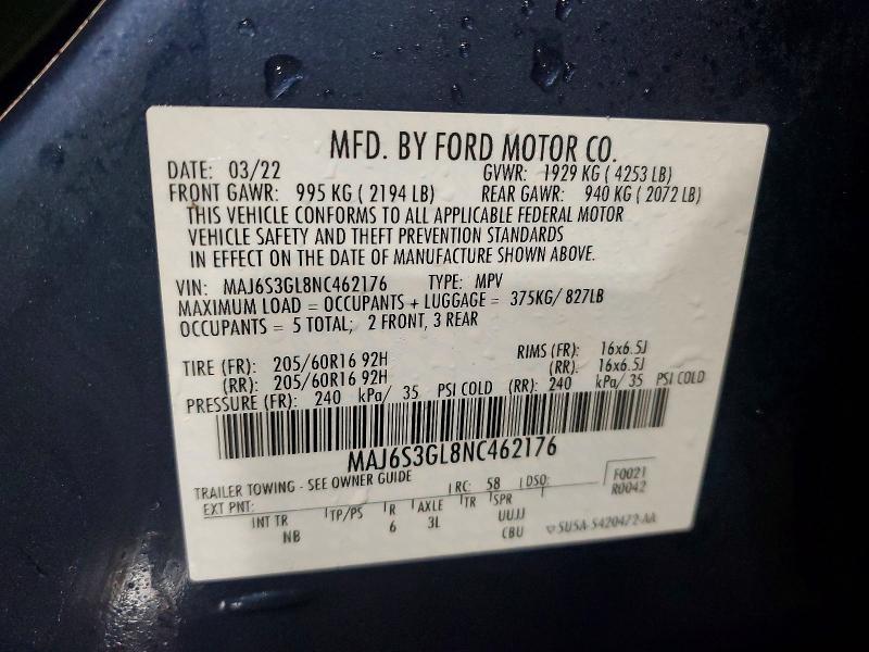 Photo 14 from auction – 2022 FORD ECOSPORT S with VIN MAJ6S3GL8NC462176