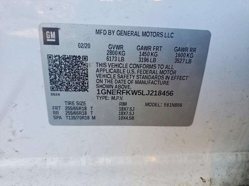 Photo 14 from auction – 2020 CHEVROLET TRAVERSE with VIN 1GNERFKW5LJ218456