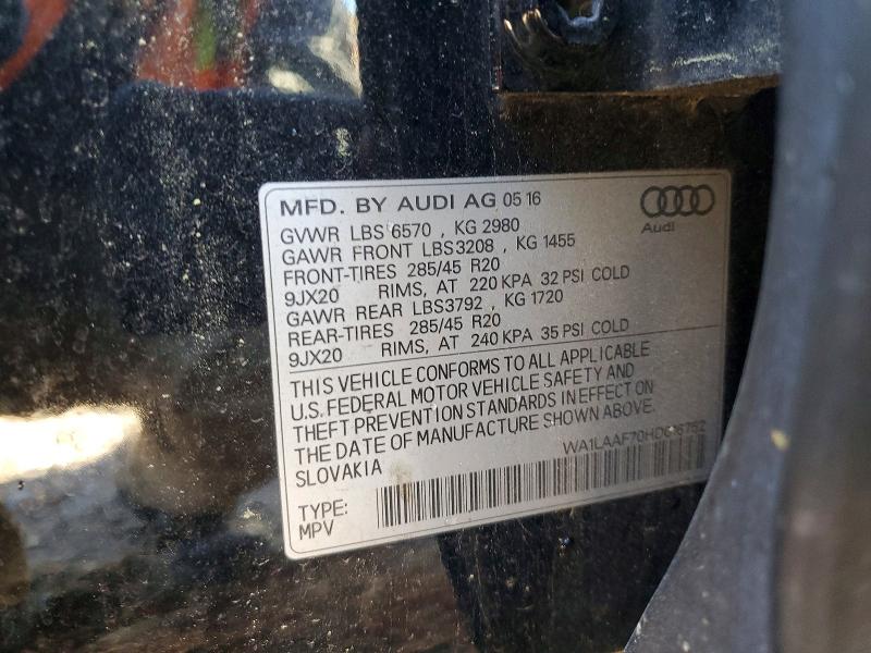 Photo 14 from auction – 2017 AUDI Q7 PREMIUM with VIN WA1LAAF70HD016752