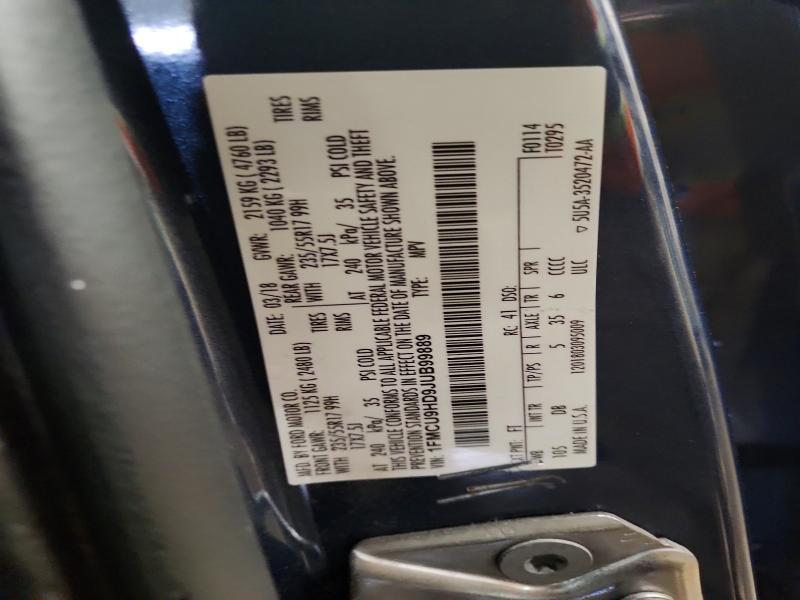 Photo 14 from auction – 2018 FORD ESCAPE SEL with VIN 1FMCU9HD9JUB99889