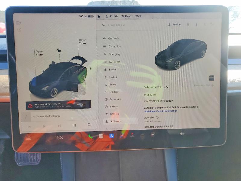 Photo 9 from auction – 2022 TESLA MODEL 3 with VIN 5YJ3E1EA6NF369007