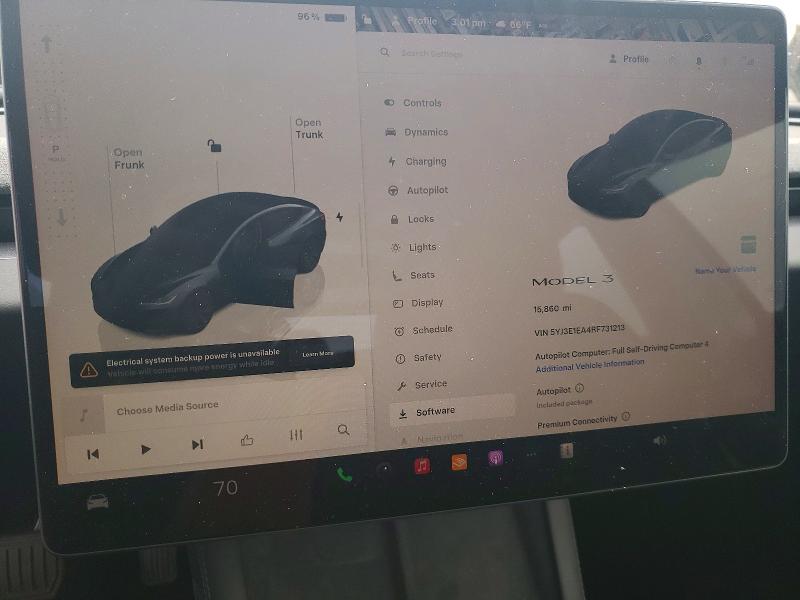 Photo 9 from auction – 2024 TESLA MODEL 3 with VIN 5YJ3E1EA4RF731213