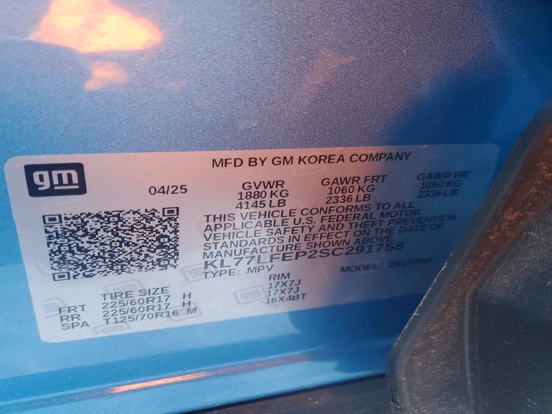 Photo 14 from auction – 2025 CHEVROLET TRAX with VIN KL77LFEP2SC291758