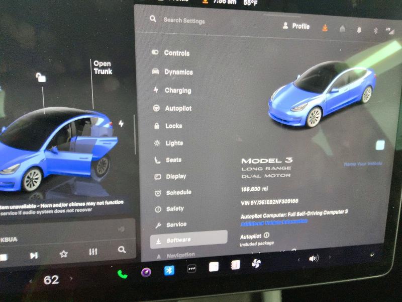 Photo 9 from auction – 2022 TESLA MODEL 3 with VIN 5YJ3E1EB2NF305166