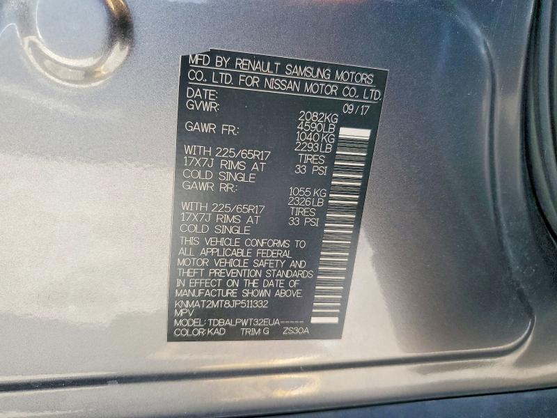 Photo 14 from auction – 2018 NISSAN ROGUE S with VIN KNMAT2MT8JP511332