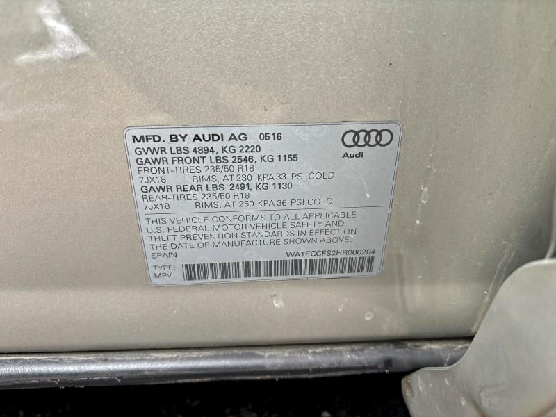 صورة رقم 10 من المزاد - 2017 AUDI Q3 PREMIUM مع VIN WA1ECCFS2HR000204