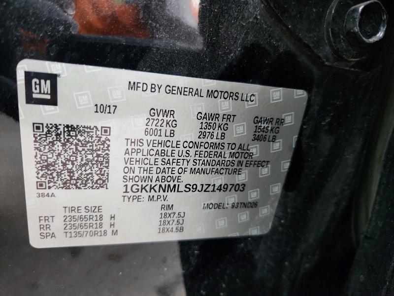 Photo 14 from auction – 2018 GMC ACADIA SLT with VIN 1GKKNMLS9JZ149703