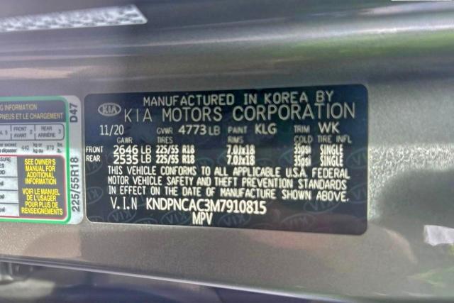 Photo 10 from auction – 2021 KIA SPORTAGE E with VIN KNDPNCAC3M7910815