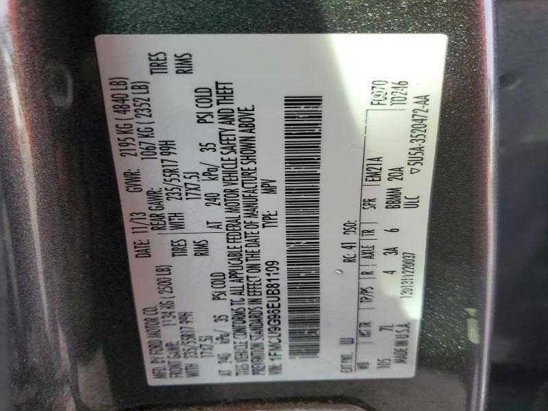 Photo 14 from auction – 2014 FORD ESCAPE with VIN 1FMCU9G96EUB81109