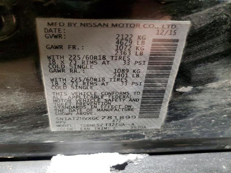 Photo 14 from auction – 2016 NISSAN ROGUE with VIN 5N1AT2MVXGC781899