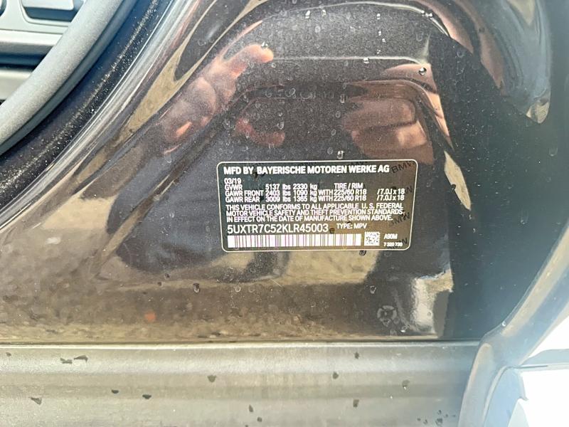 Photo 10 from auction – 2019 BMW X3 with VIN 5UXTR7C52KLR45003