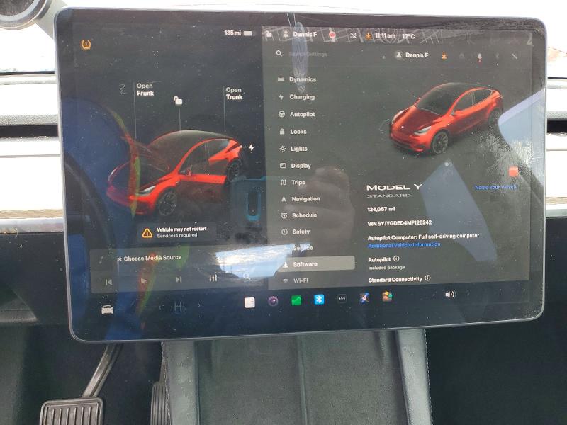 Photo 9 from auction – 2021 TESLA MODEL Y with VIN 5YJYGDED4MF126242