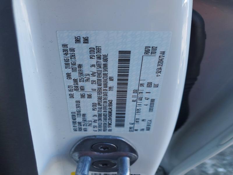 Photo 14 from auction – 2021 FORD ESCAPE SEL with VIN 1FMCU9H96MUA18943