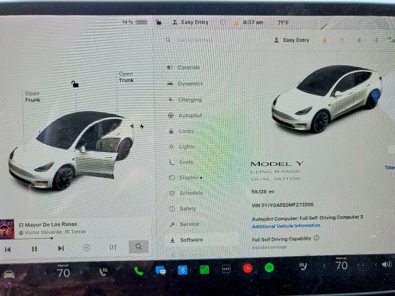 Photo 9 from auction – 2021 TESLA MODEL Y with VIN 5YJYGAEE0MF273200