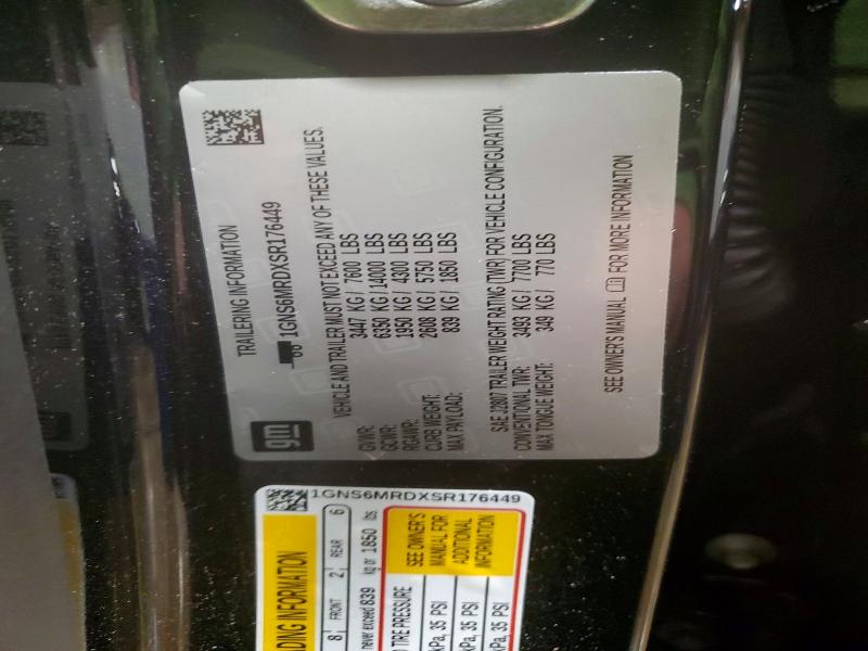 Photo 14 from auction – 2025 CHEVROLET TAHOE with VIN 1GNS6MRDXSR176449