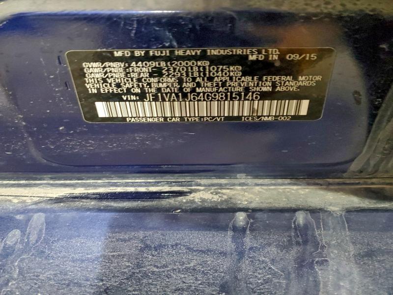 Photo 14 from auction – 2016 SUBARU WRX LIMITE with VIN JF1VA1J64G9815146