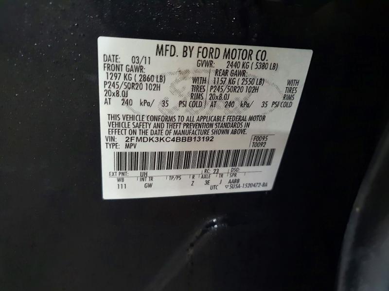 Photo 14 from auction – 2011 FORD EDGE LIMIT with VIN 2FMDK3KC4BBB13192