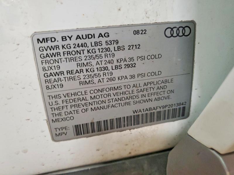 Photo 14 from auction – 2023 AUDI Q5 PREMIUM with VIN WA1ABAFY9P2013842