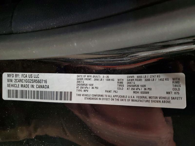 Photo 14 from auction – 2025 CHRYSLER PACIFICA L with VIN 2C4RC1GG2SR560716