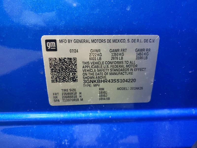Photo 14 from auction – 2025 CHEVROLET BLAZER with VIN 3GNKBHR43SS104220