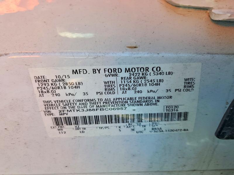 Photo 14 from auction – 2015 FORD EDGE SEL with VIN 2FMTK3J88FBC06957