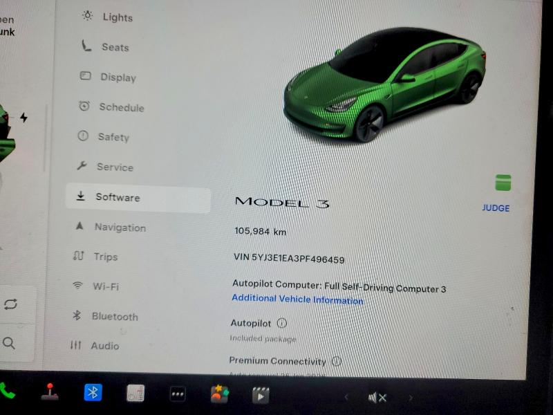 Photo 9 from auction – 2023 TESLA MODEL 3 with VIN 5YJ3E1EA3PF496459