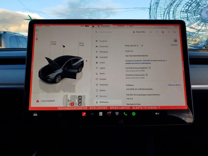 Photo 9 from auction – 2024 TESLA MODEL Y with VIN 7SAYGDEDXRF046759