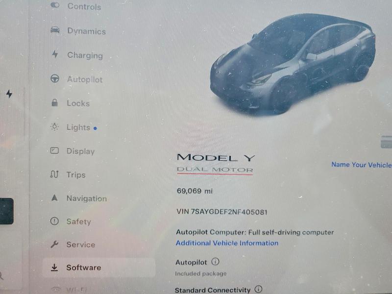 Photo 9 from auction – 2022 TESLA MODEL Y with VIN 7SAYGDEF2NF405081