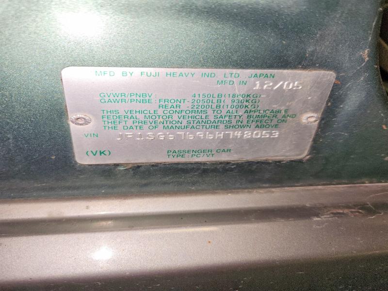 Photo 14 from auction – 2006 SUBARU FORESTER 2 with VIN JF1SG67696H748053