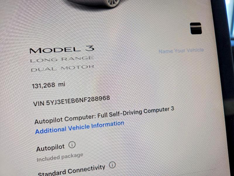 Photo 9 from auction – 2022 TESLA MODEL 3 with VIN 5YJ3E1EB6NF288968