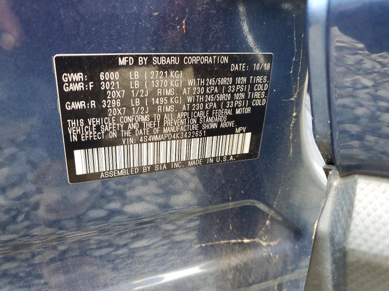 صورة رقم 14 من المزاد - 2019 SUBARU ASCENT LIM مع VIN 4S4WMAPD4K3432651