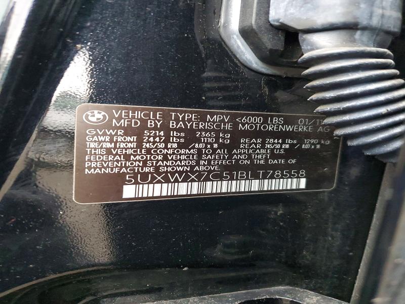 Photo 14 from auction – 2011 BMW X3 XDRIVE3 with VIN 5UXWX7C51BLT78558